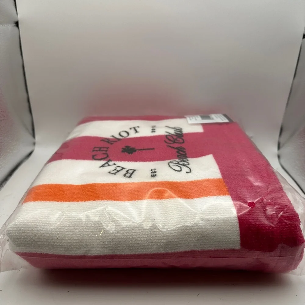 Beach Riot Beach Towel Pink Orange Stripe  30